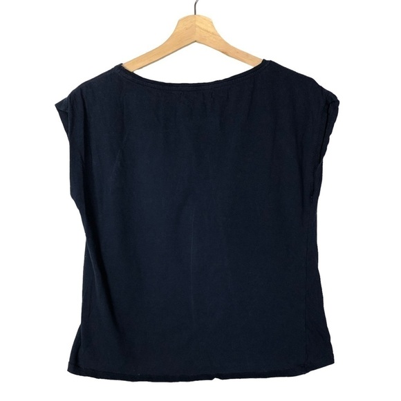 Zara Navy Blue Silver Cheetah Graphic Short Sleeve T-Shirt S - Picture 2 of 2
